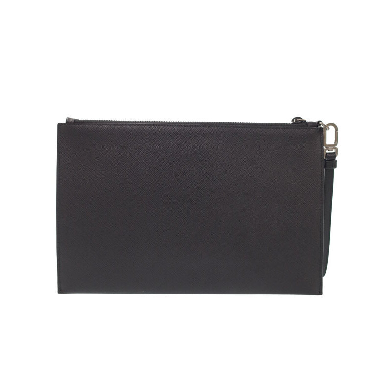 Prada Leather Bag Saffiano Black Clutch